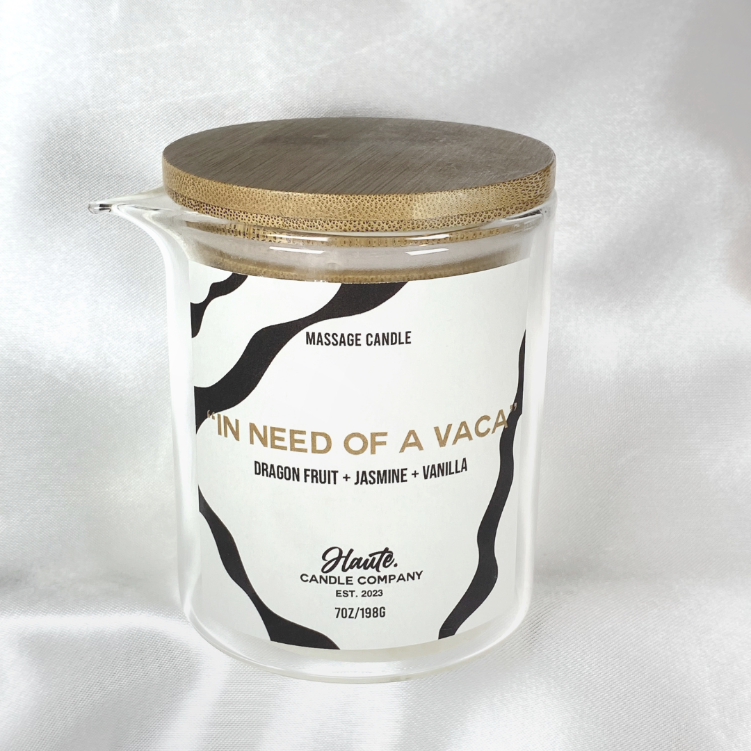 Massage Oil Candle "In Need Of A Vaca" - Dragon Fruit + Jasmine + Vanilla