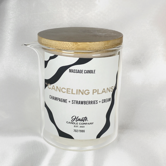 Massage Oil Candle "Canceling Plans" - Champagne + Strawberries + Cream